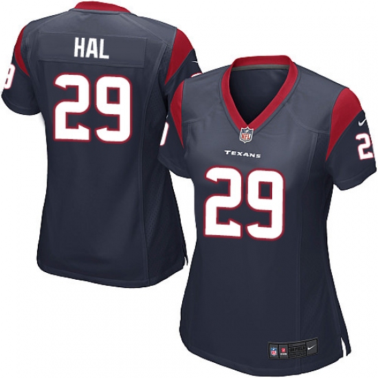 Women's Nike Houston Texans #29 Andre Hal Game Navy Blue Team Color NFL Jersey - Ujersey