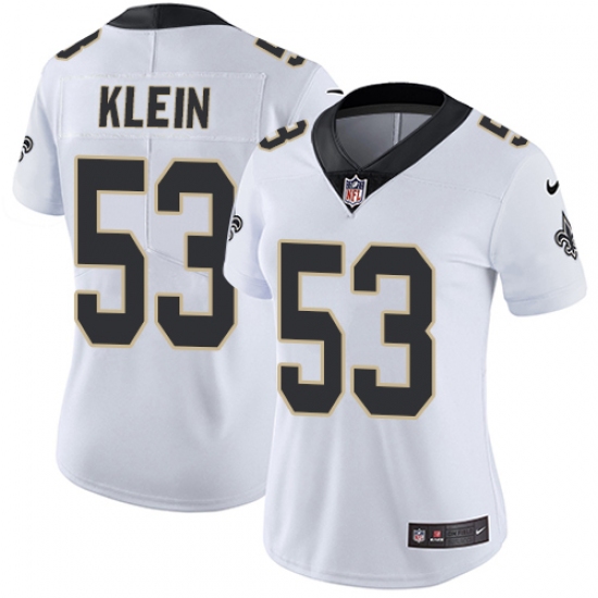 Women's Nike New Orleans Saints #53 A.J. Klein White Vapor Untouchable Limited Player NFL Jersey - Ujersey