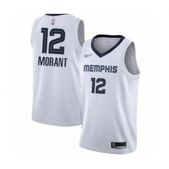Women's Memphis Grizzlies #12 Ja Morant Swingman White Finished Basketball Jersey - Association Edition - Ujersey