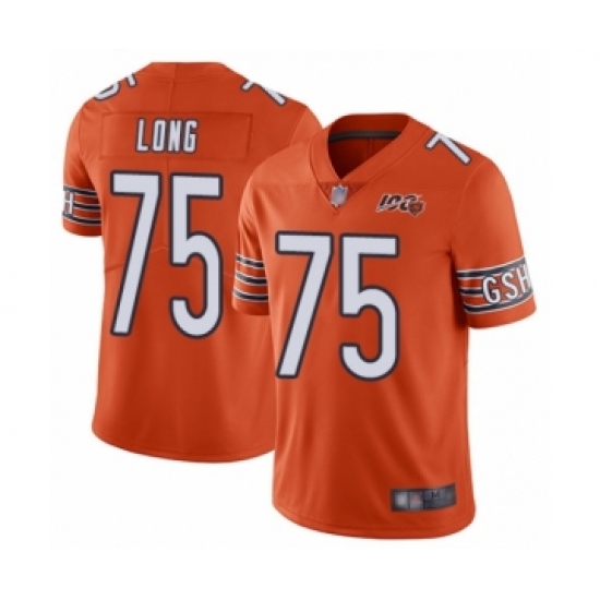 Youth Chicago Bears #75 Kyle Long Orange Alternate 100th Season Limited Football Jersey - Ujersey
