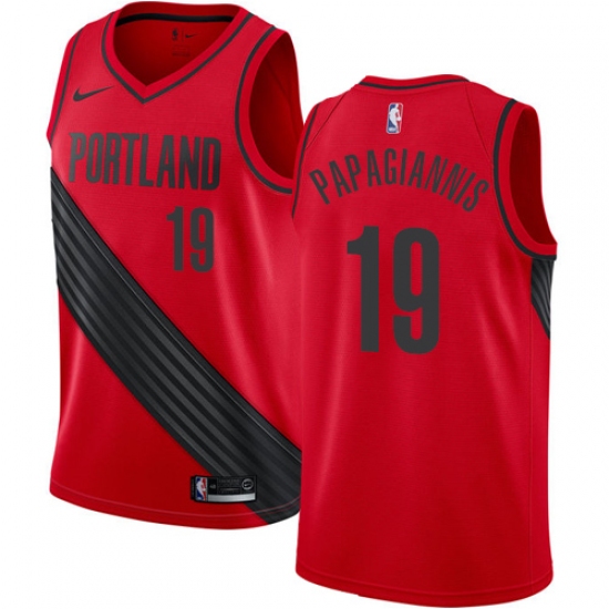 Women's Nike Portland Trail Blazers #19 Georgios Papagiannis Swingman Red NBA Jersey Statement Edition - Ujersey