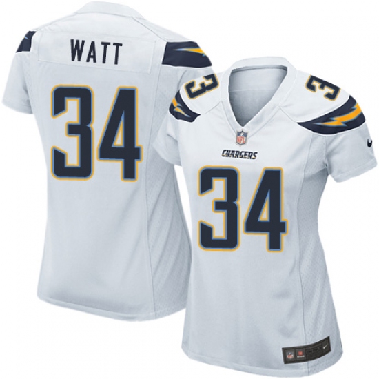 Women's Nike Los Angeles Chargers #34 Derek Watt Game White NFL Jersey - Ujersey
