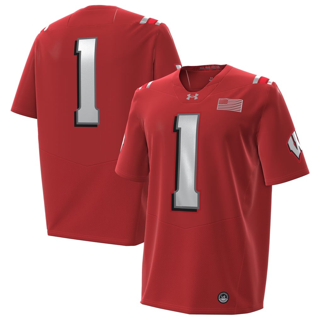 Men's Under Armour #1 Red Wisconsin Badgers 2026 Lambeau Field Collection Replica Football Jersey