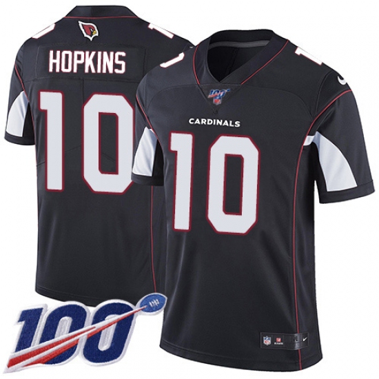 Men's Nike Arizona Cardinals #10 DeAndre Hopkins Black Alternate Stitched NFL 100th Season Vapor Untouchable Limited Jersey - Ujersey