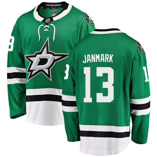 Youth Dallas Stars #13 Mattias Janmark Authentic Green Home Fanatics Branded Breakaway NHL Jersey - Ujersey