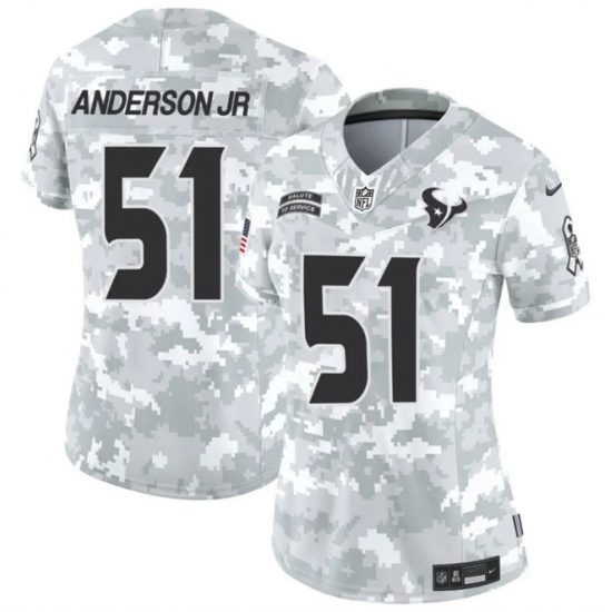 Women's Houston Texans #51 Will Anderson Jr 2024 F.U.S.E Arctic Camo Salute To Service Limited Stitched Football Jersey(Run Small) - Ujersey