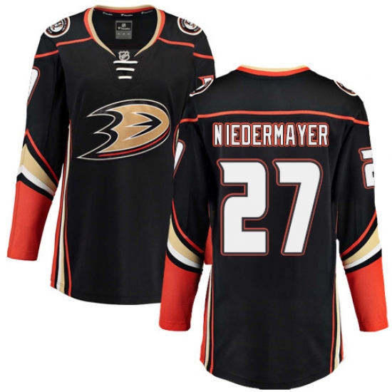 Women's Anaheim Ducks #27 Scott Niedermayer Fanatics Branded Black Home Breakaway NHL Jersey - Ujersey