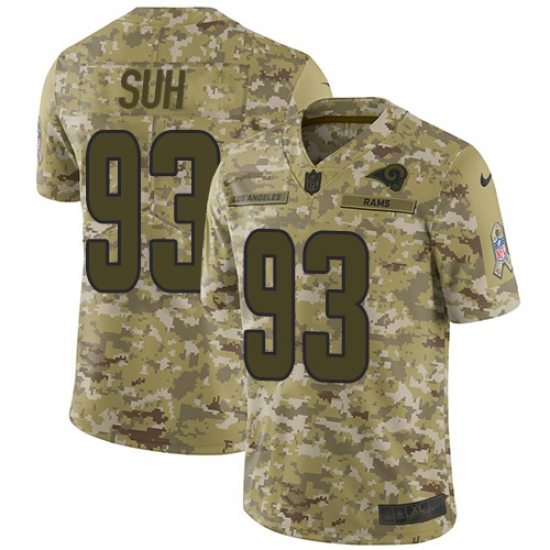 Youth Nike Los Angeles Rams #93 Ndamukong Suh Limited Camo 2018 Salute to Service NFL Jersey - Ujersey