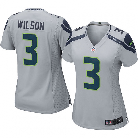 Women's Nike Seattle Seahawks #3 Russell Wilson Game Grey Alternate NFL Jersey - Ujersey