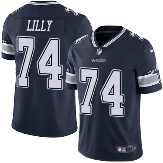 Youth Nike Dallas Cowboys #74 Bob Lilly Navy Blue Team Color Vapor Untouchable Limited Player NFL Jersey - Ujersey