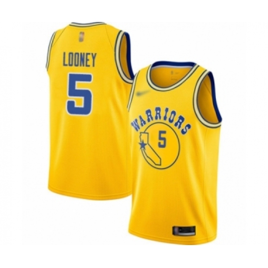 Youth Golden State Warriors #5 Kevon Looney Swingman Gold Hardwood Classics Basketball Jersey - Ujersey