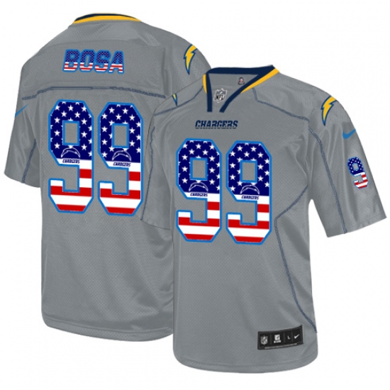 Men's Nike Los Angeles Chargers #99 Joey Bosa Elite Grey USA Flag Fashion NFL Jersey - Ujersey