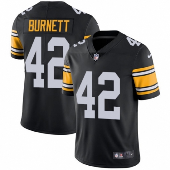 Youth Nike Pittsburgh Steelers #42 Morgan Burnett Black Alternate Vapor Untouchable Limited Player NFL Jersey - Ujersey