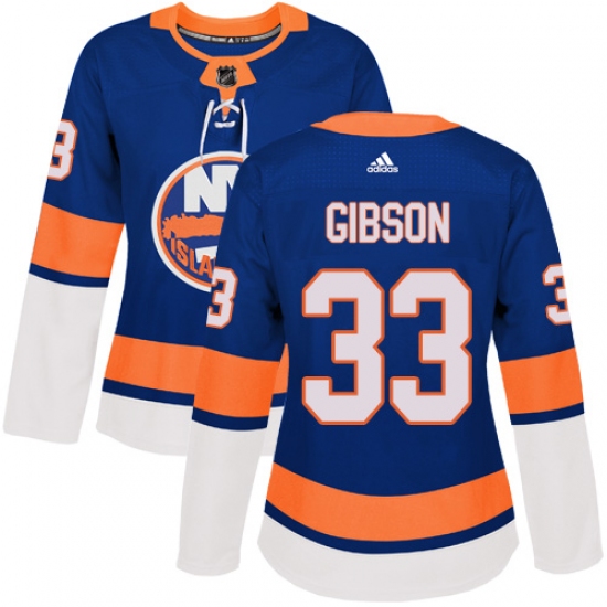 Women's Adidas New York Islanders #33 Christopher Gibson Premier Royal Blue Home NHL Jersey - Ujersey