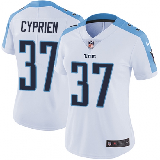 Women's Nike Tennessee Titans #37 Johnathan Cyprien Elite White NFL Jersey - Ujersey