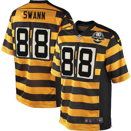 Men's Nike Pittsburgh Steelers #88 Lynn Swann Game Yellow/Black Alternate 80TH Anniversary Throwback NFL Jersey - Ujersey