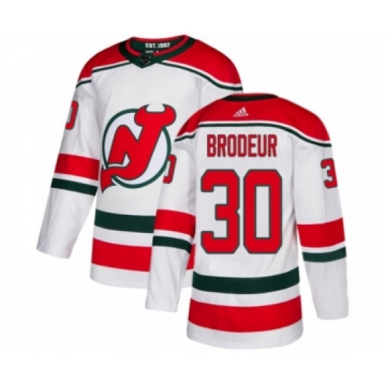 Men's Adidas New Jersey Devils #30 Martin Brodeur Premier White Alternate NHL Jersey - Ujersey