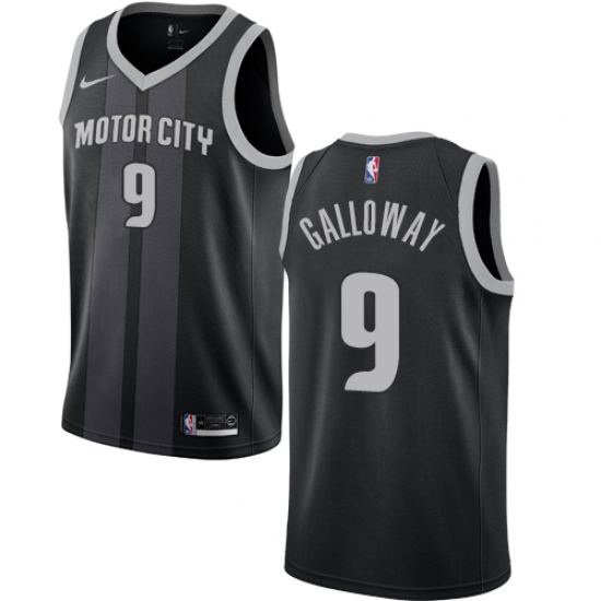 Men's Nike Detroit Pistons #9 Langston Galloway Swingman Black NBA Jersey - City Edition - Ujersey