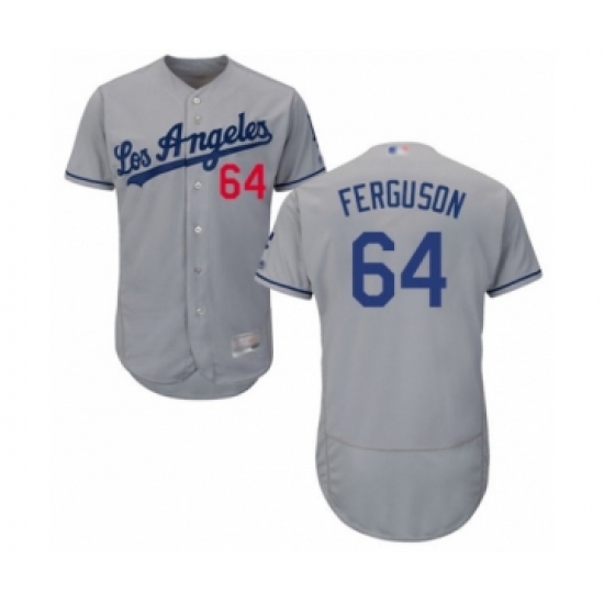 Men's Los Angeles Dodgers #64 Caleb Ferguson Grey Road Flex Base Authentic Collection Baseball Player Jersey - Ujersey