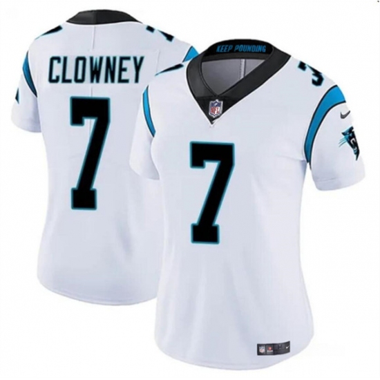 Women's Carolina Panthers #7 Jadeveon Clowney White Stitched Jersey(Run Small) - Ujersey