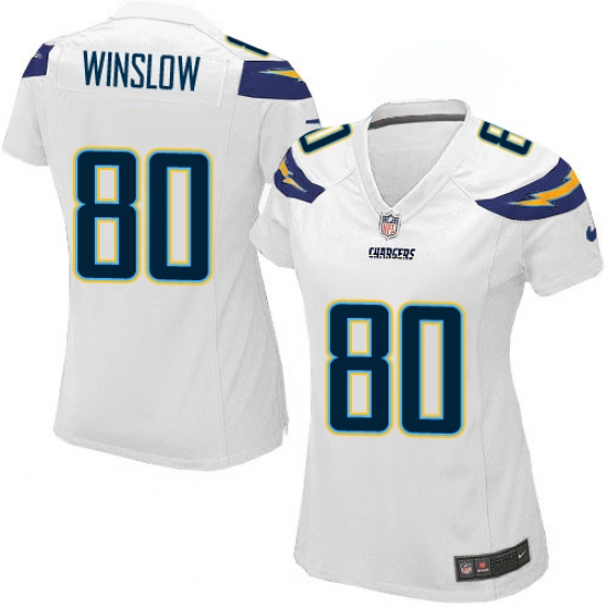Women's Nike Los Angeles Chargers #80 Kellen Winslow Game White NFL Jersey - Ujersey