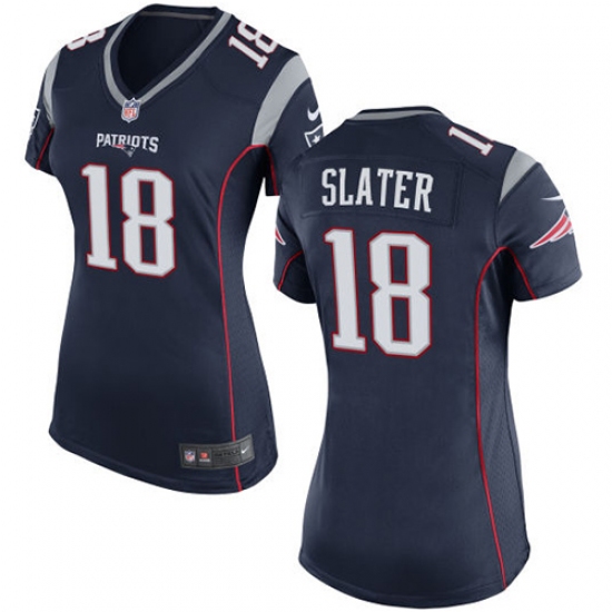 Women's Nike New England Patriots #18 Matthew Slater Game Navy Blue Team Color NFL Jersey - Ujersey