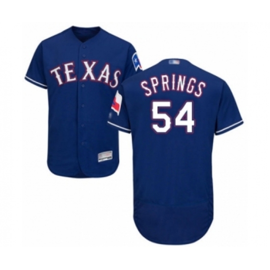 Men's Texas Rangers #54 Jeffrey Springs Royal Blue Alternate Flex Base Authentic Collection Baseball Player Jersey - Ujersey