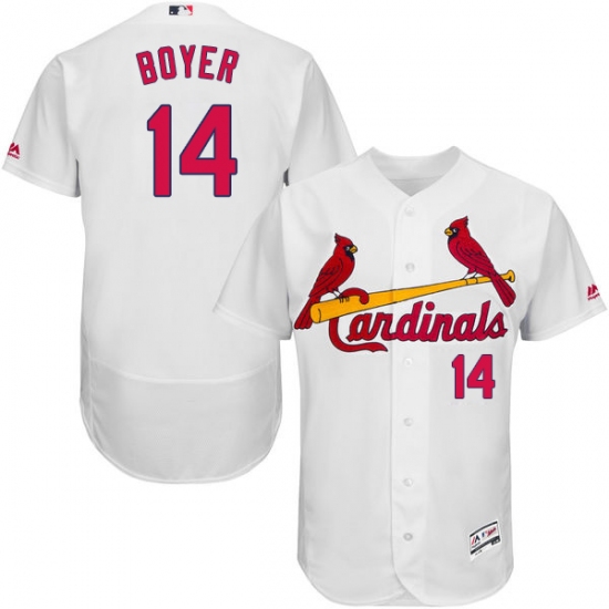 Men's Majestic St. Louis Cardinals #14 Ken Boyer White Home Flex Base Authentic Collection MLB Jersey - Ujersey