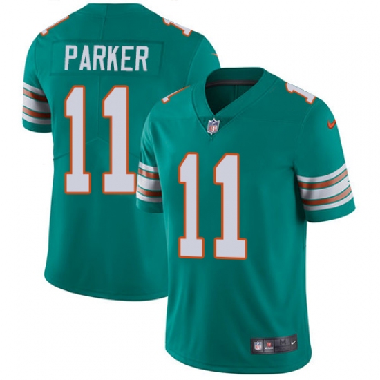 Youth Nike Miami Dolphins #11 DeVante Parker Aqua Green Alternate Vapor Untouchable Limited Player NFL Jersey - Ujersey