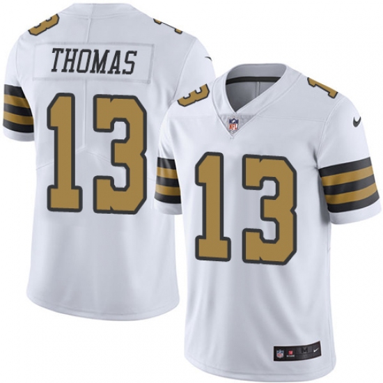 Youth Nike New Orleans Saints #13 Michael Thomas Limited White Rush Vapor Untouchable NFL Jersey - Ujersey