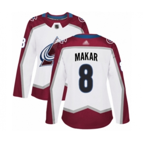 Women's Colorado Avalanche #8 Cale Makar Authentic White Away Hockey Jersey - Ujersey