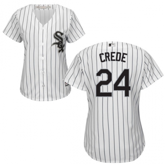 Women's Majestic Chicago White Sox #24 Joe Crede Authentic White Home Cool Base MLB Jersey - Ujersey