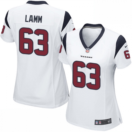 Women's Nike Houston Texans #63 Kendall Lamm Game White NFL Jersey - Ujersey