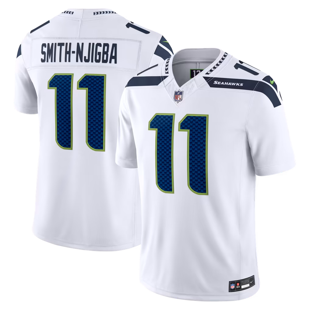 Men's Seattle Seahawks Jaxon Smith-Njigba Nike White Vapor F.U.S.E. Stitched Limited Jersey - SUjersey01