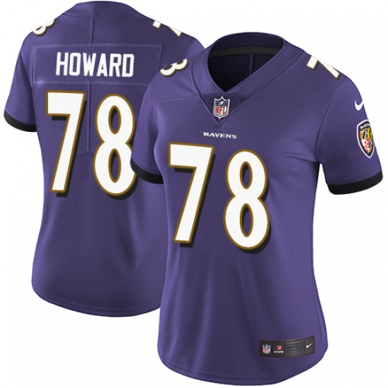 Women's Nike Baltimore Ravens #78 Austin Howard Purple Team Color Vapor Untouchable Limited Player NFL Jersey - Ujersey