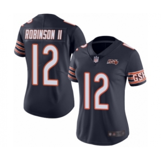 Women's Chicago Bears #12 Allen Robinson Navy Blue Team Color 100th Season Limited Football Jersey - Ujersey