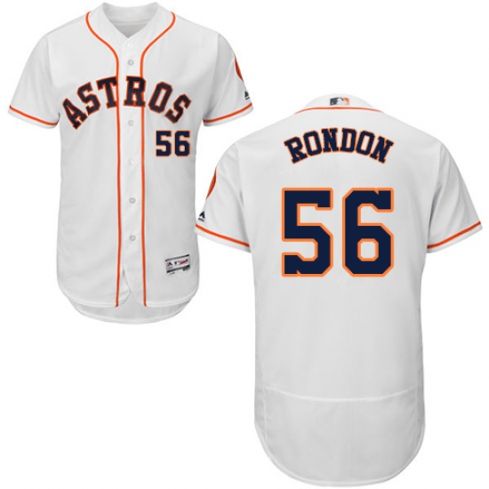 Men's Majestic Houston Astros #56 Hector Rondon White Home Flex Base Authentic Collection MLB Jersey - Ujersey