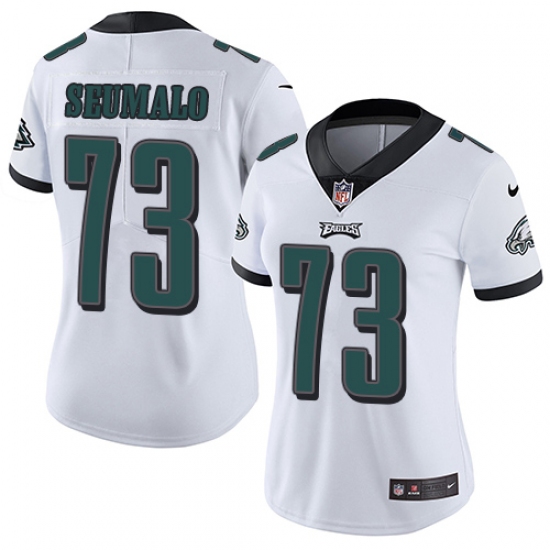 Women's Nike Philadelphia Eagles #73 Isaac Seumalo White Vapor Untouchable Limited Player NFL Jersey - Ujersey