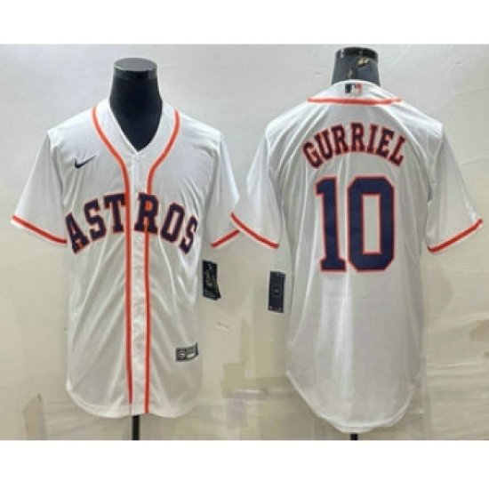 Men's Houston Astros #10 Yuli Gurriel White Stitched MLB Cool Base Nike Jersey - Ujersey