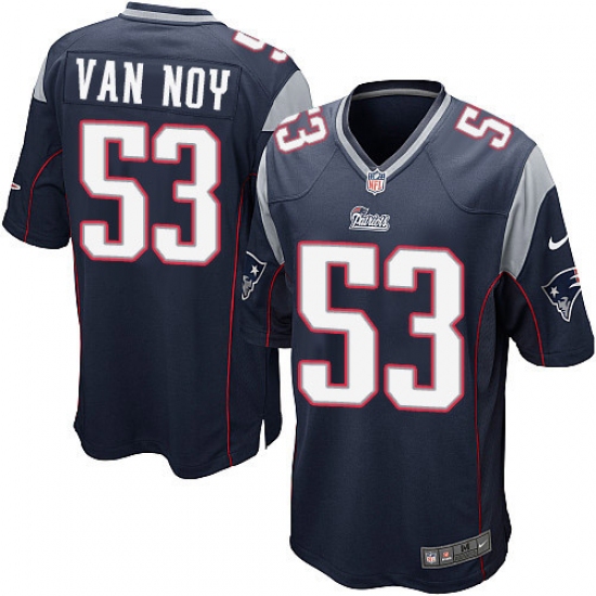 Men's Nike New England Patriots #53 Kyle Van Noy Game Navy Blue Team Color NFL Jersey - Ujersey