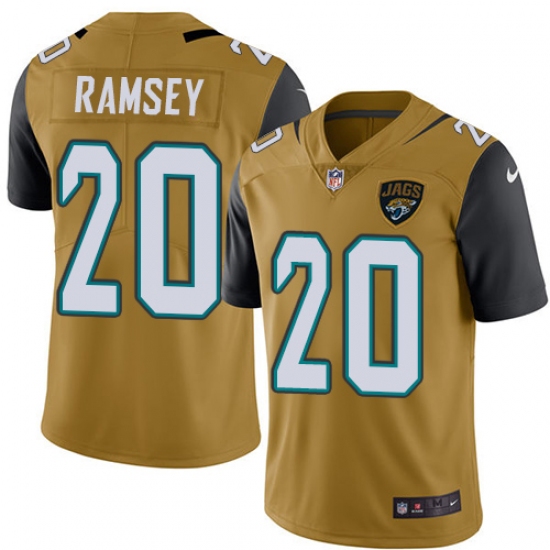 Youth Nike Jacksonville Jaguars #20 Jalen Ramsey Limited Gold Rush Vapor Untouchable NFL Jersey - Ujersey