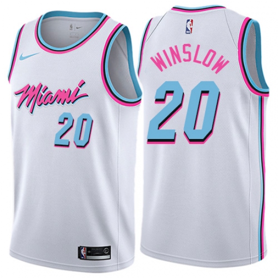 Youth Nike Miami Heat #20 Justise Winslow Swingman White NBA Jersey - City Edition - Ujersey