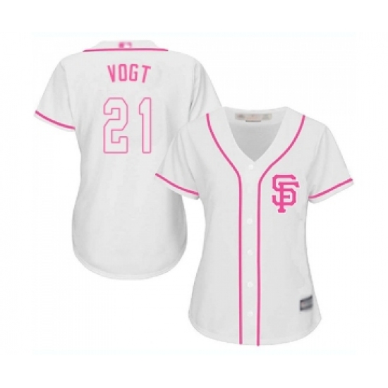 Women's San Francisco Giants #21 Stephen Vogt Replica White Fashion Cool Base Baseball Jersey - Ujersey
