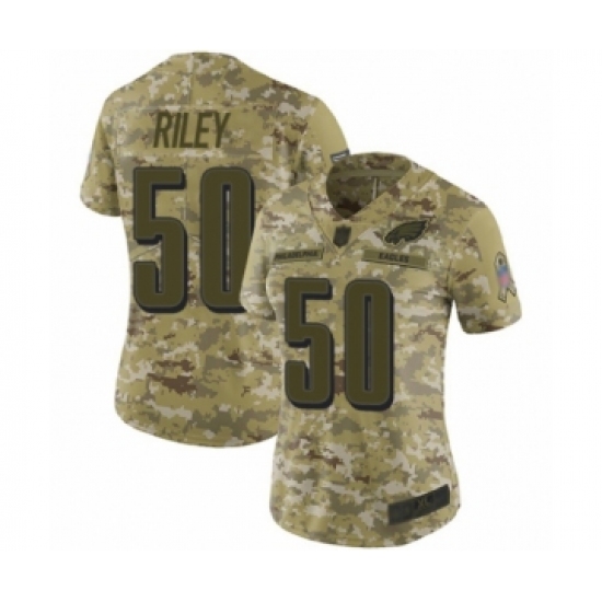 Women's Philadelphia Eagles #50 Duke Riley Limited Camo 2018 Salute to Service Football Jersey - Ujersey