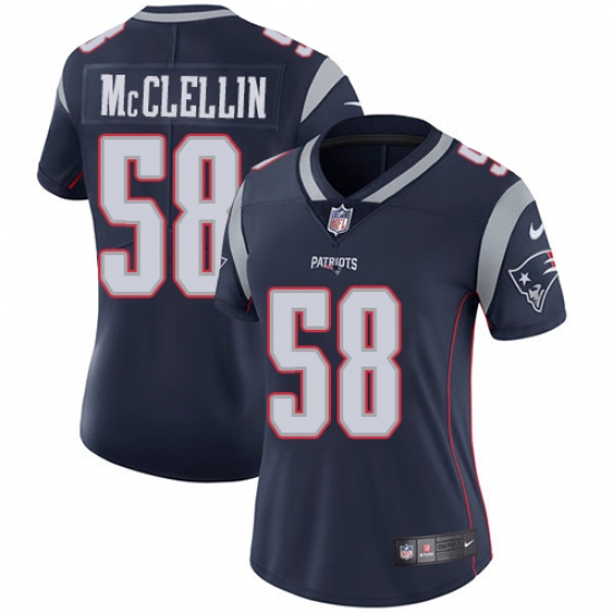 Women's Nike New England Patriots #58 Shea McClellin Navy Blue Team Color Vapor Untouchable Limited Player NFL Jersey - Ujersey
