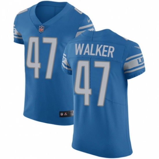Men's Nike Detroit Lions #47 Tracy Walker Blue Team Color Vapor Untouchable Elite Player NFL Jersey - Ujersey