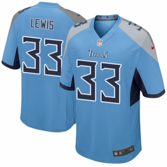Men's Nike Tennessee Titans #33 Dion Lewis Game Light Blue Alternate NFL Jersey - Ujersey