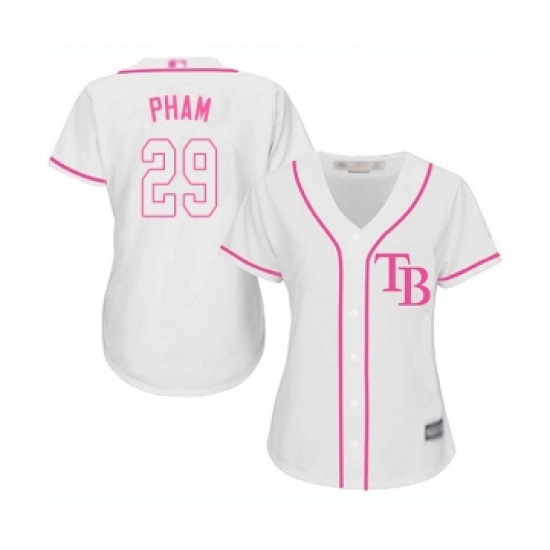 Women's Tampa Bay Rays #29 Tommy Pham Replica White Fashion Cool Base Baseball Jersey - Ujersey