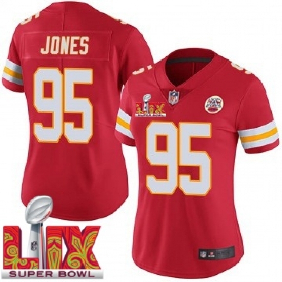 Women Kansas City Chiefs Chris Jones #95 Red 2024 2025 Super Bowl LIX F U S E Stitched Jersey - Ujersey