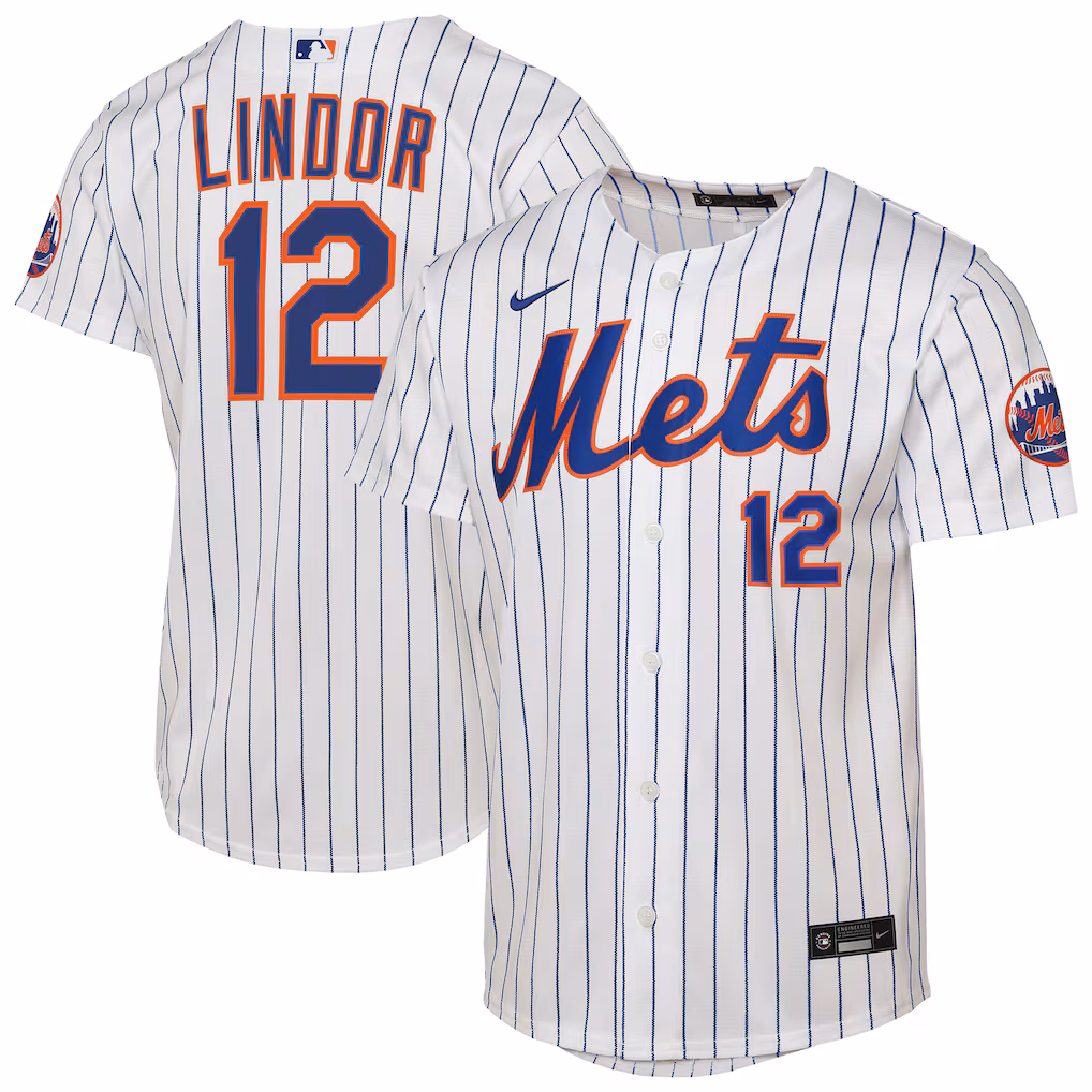 Youth New York Mets Francisco Lindor Nike White Home Stadium Player Jersey - Ujersey